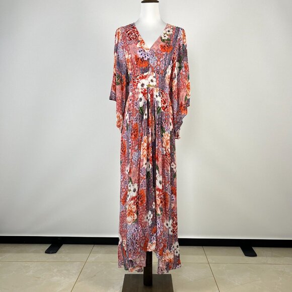 NWOT Johnny Was Scarlet Floral Georgette Midi Dress Size M - Picture 2 of 15